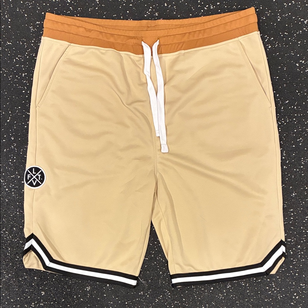 LiveFit Men's Athletic Shorts in Tan